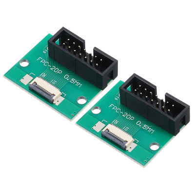 Harfington 2pcs FFC FPC Connector Board 14 Pin Double Row DC3 Male Pin Header Strip Adapter