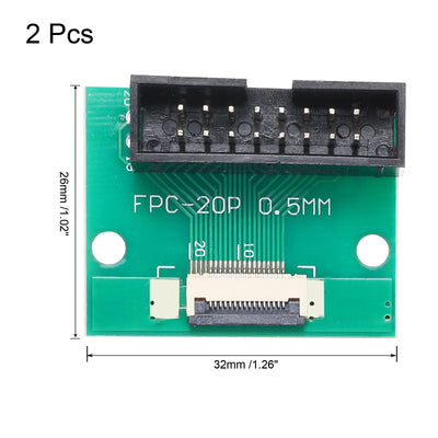 Harfington 2pcs FFC FPC Connector Board 16 Pin Double Row DC3 Male Pin Header Strip Adapter