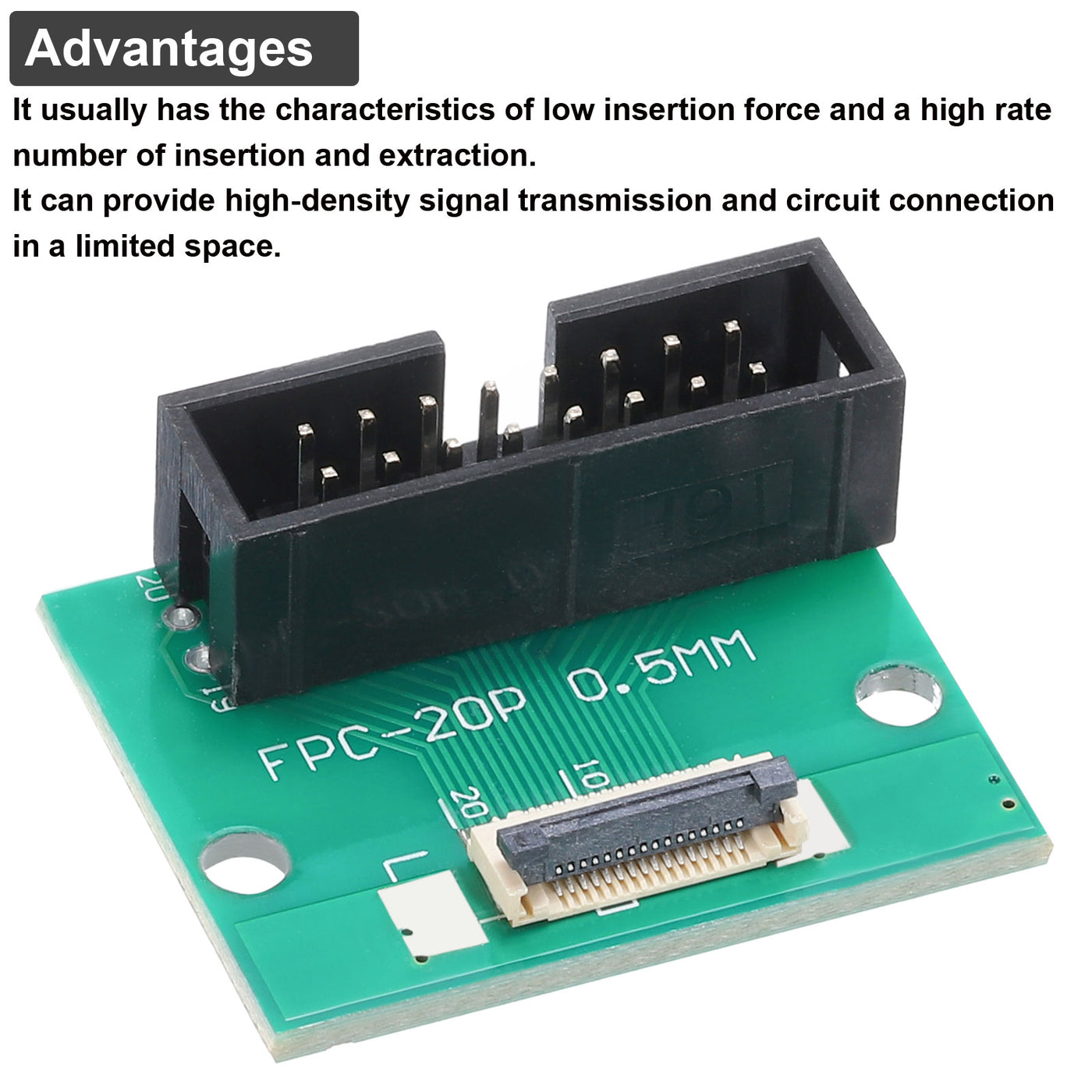 Harfington 2pcs FFC FPC Connector Board 16 Pin Double Row DC3 Male Pin Header Strip Adapter