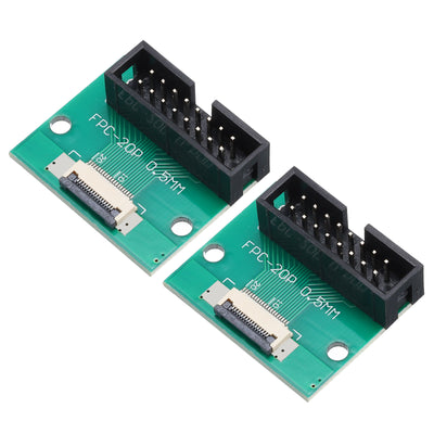 Harfington 2pcs FFC FPC Connector Board 16 Pin Double Row DC3 Male Pin Header Strip Adapter