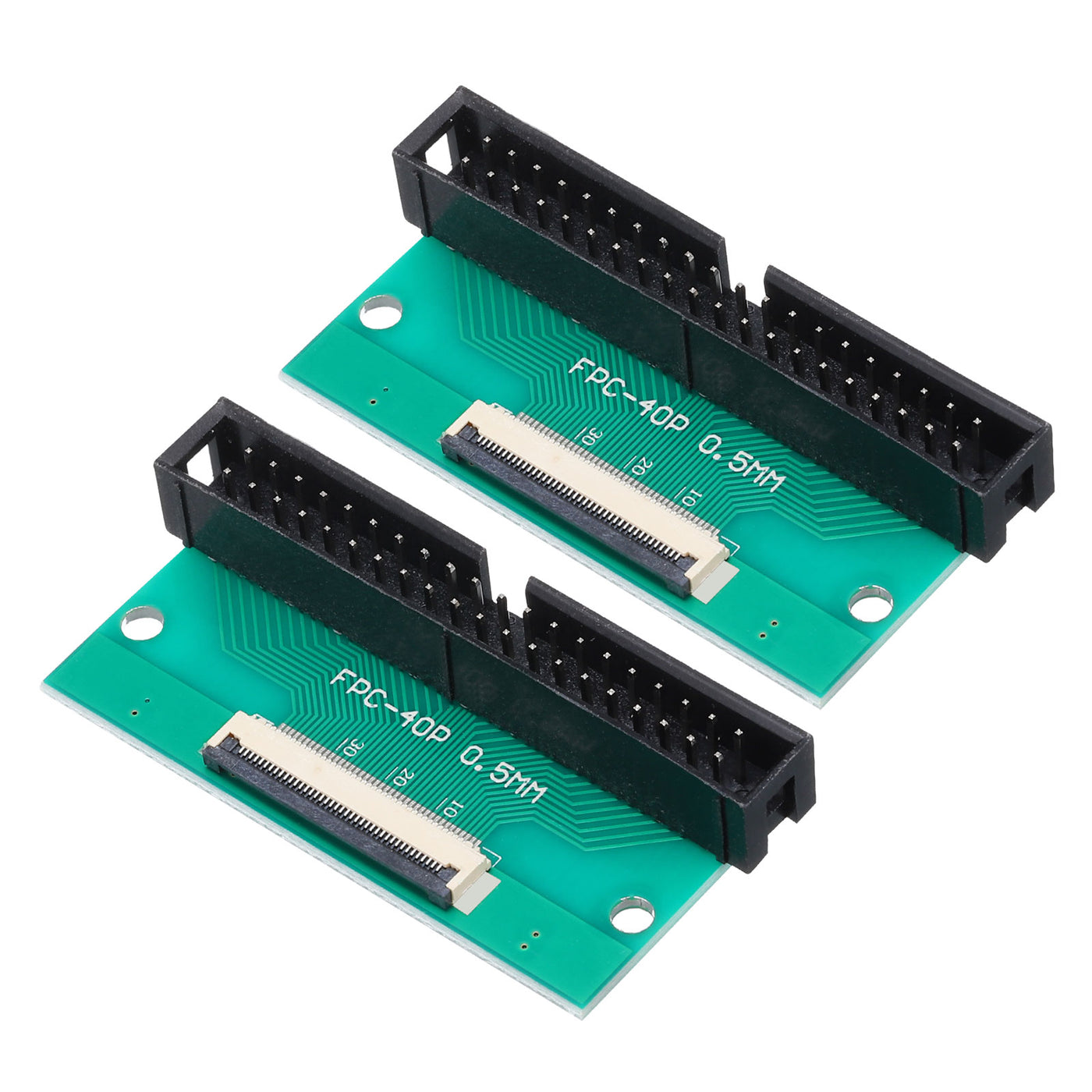 Harfington 2 Stück FFC FPC Connector Board 40 Pin 0,5 mm Buchse auf 2,54 mm Doppelreihe DC3 männlicher Pin Header Strip Adapter, PCB Converter Board für LCD-TVs/Digitalkameras/Laptops