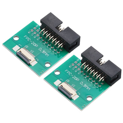 Harfington 2 Stück FFC FPC Connector Board 14 Pin 0,5 mm Buchse auf 2,54 mm Doppelreihe Rechter Winkel DC3 männlicher Pin Header Strip Adapter für LCD-TVs/Digitalkameras/Laptops