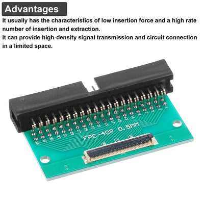 Harfington 2pcs FFC FPC Connector Board 40 Pin Double Row Right Angel DC3 Male Pin Header