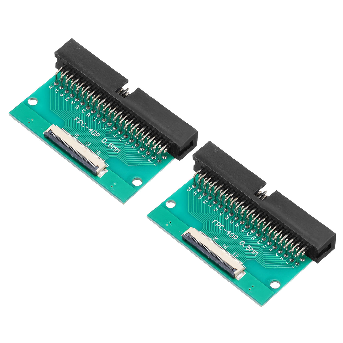 Harfington 2pcs FFC FPC Connector Board 40 Pin Double Row Right Angel DC3 Male Pin Header