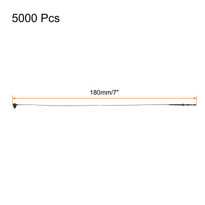 Harfington 5000 Stück Kunststoff-Befestigungsbinder 7 Zoll Sicherheitsschlaufe Krawattenstifte zum Aufhängen von Preisschildern, Schuhen, Gepäckanhängern, Schwarz
