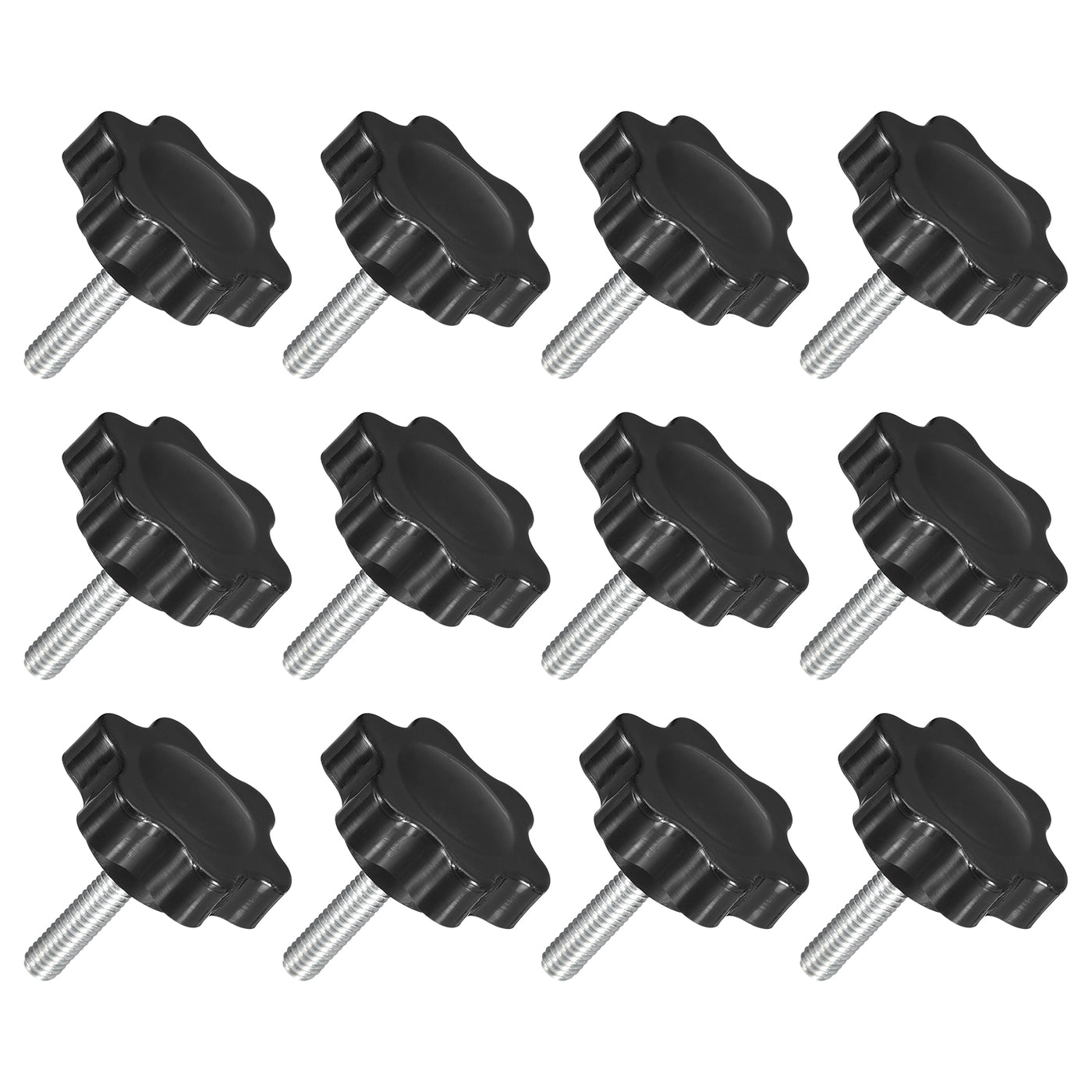 uxcell Uxcell 12Pcs M4 x 16mm Star Knobs Plastic Hex Shaped Hand Clamping Knob Screw