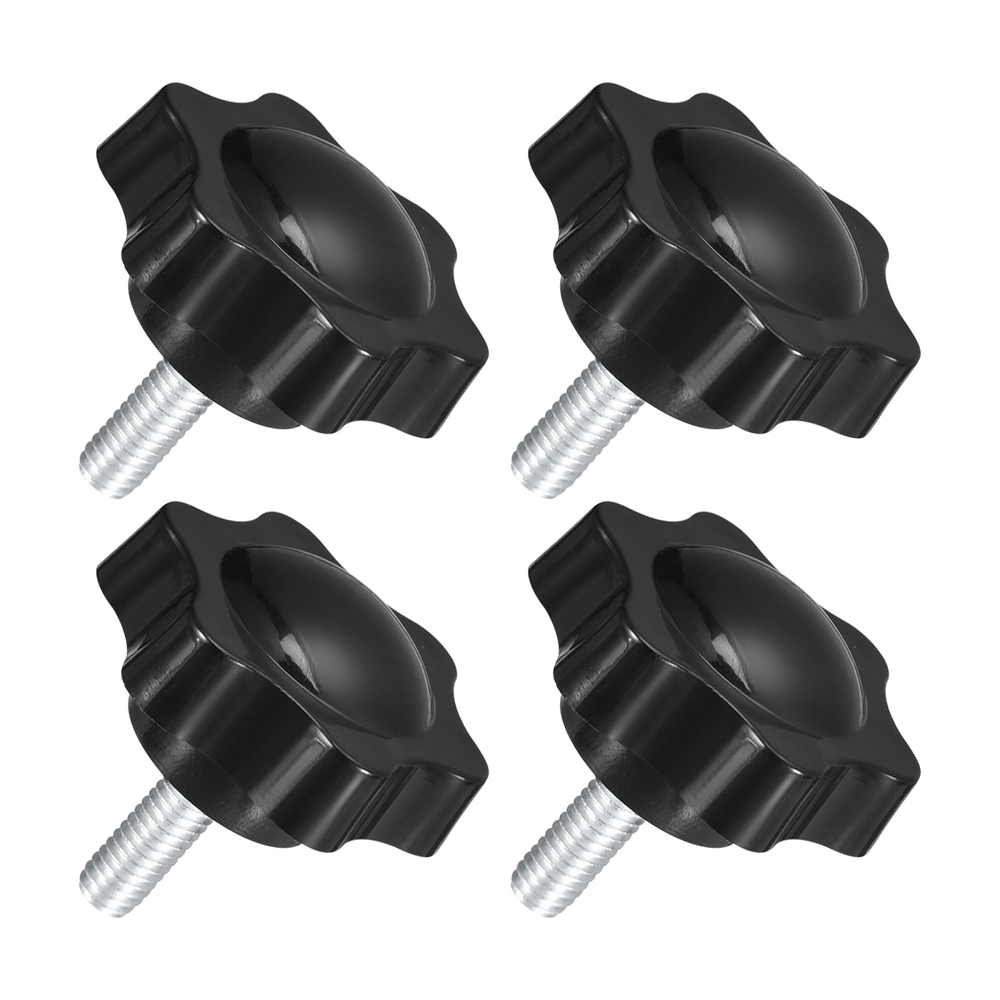 uxcell Uxcell 4Pcs M6 x 16mm Star Knobs Plastic Hex Shaped Hand Clamping Knob Screw