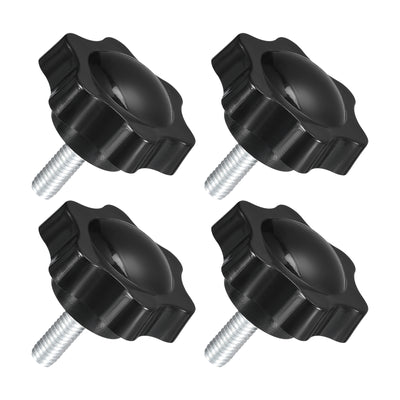 uxcell Uxcell 4Pcs M6 x 16mm Star Knobs Plastic Hex Shaped Hand Clamping Knob Screw