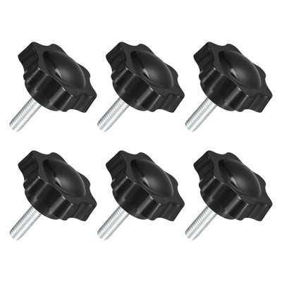 uxcell Uxcell 6Pcs M6 x 20mm Star Knobs Plastic Hex Shaped Hand Clamping Knob Screw