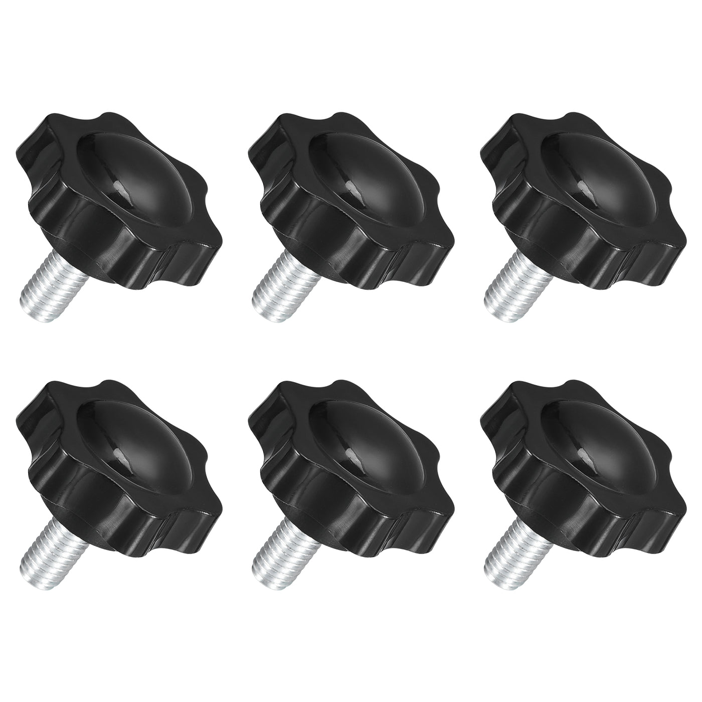 uxcell Uxcell 6Pcs M8 x 16mm Star Knobs Plastic Hex Shaped Hand Clamping Knob Screw