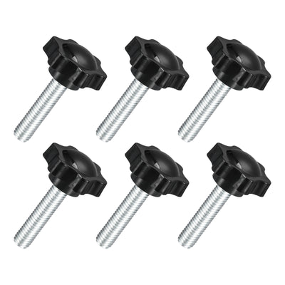 uxcell Uxcell 6Pcs M10 x 40mm Star Knobs Plastic Hex Shaped Hand Clamping Knob Screw