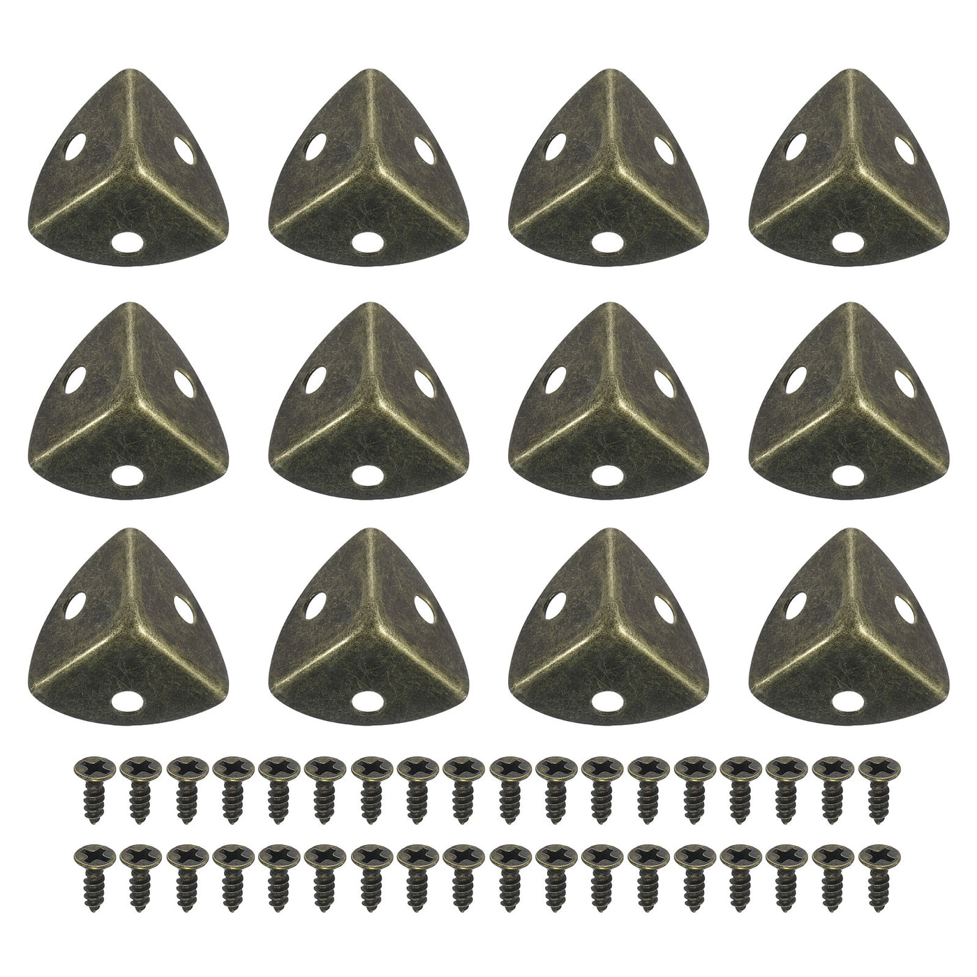 uxcell Uxcell 24 Pcs Metal Corner Protectors 1.18"x0.79" Corner Decorative, Bronze