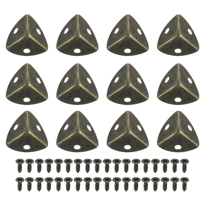 Harfington Uxcell 24 Pcs Metal Corner Protectors 1.18"x0.79" Corner Decorative, Bronze