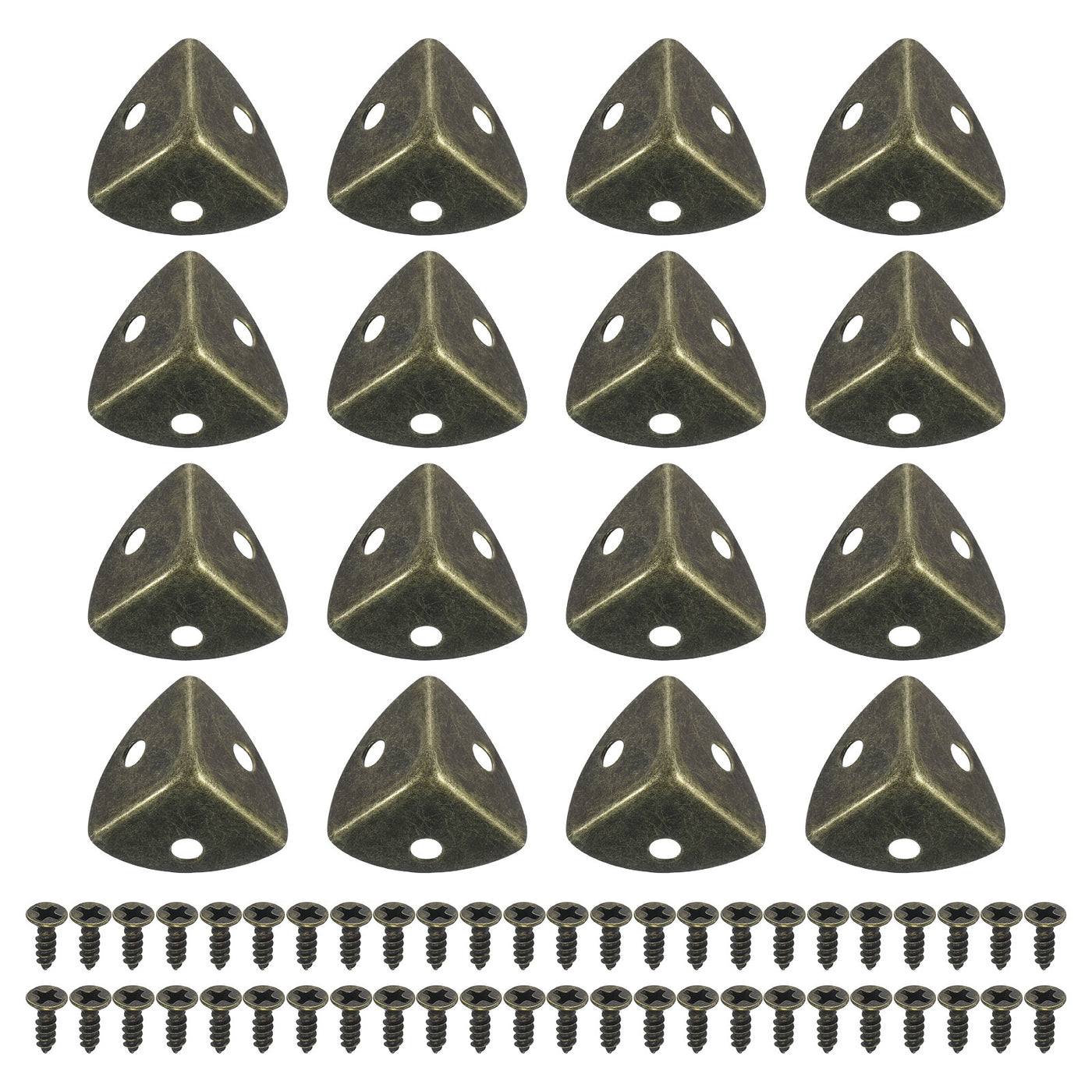 uxcell Uxcell 32 Pcs Metal Corner Protectors 1.18"x0.79" Corner Decorative, Bronze