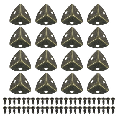 Harfington Uxcell 32 Pcs Metal Corner Protectors 1.18"x0.79" Corner Decorative, Bronze