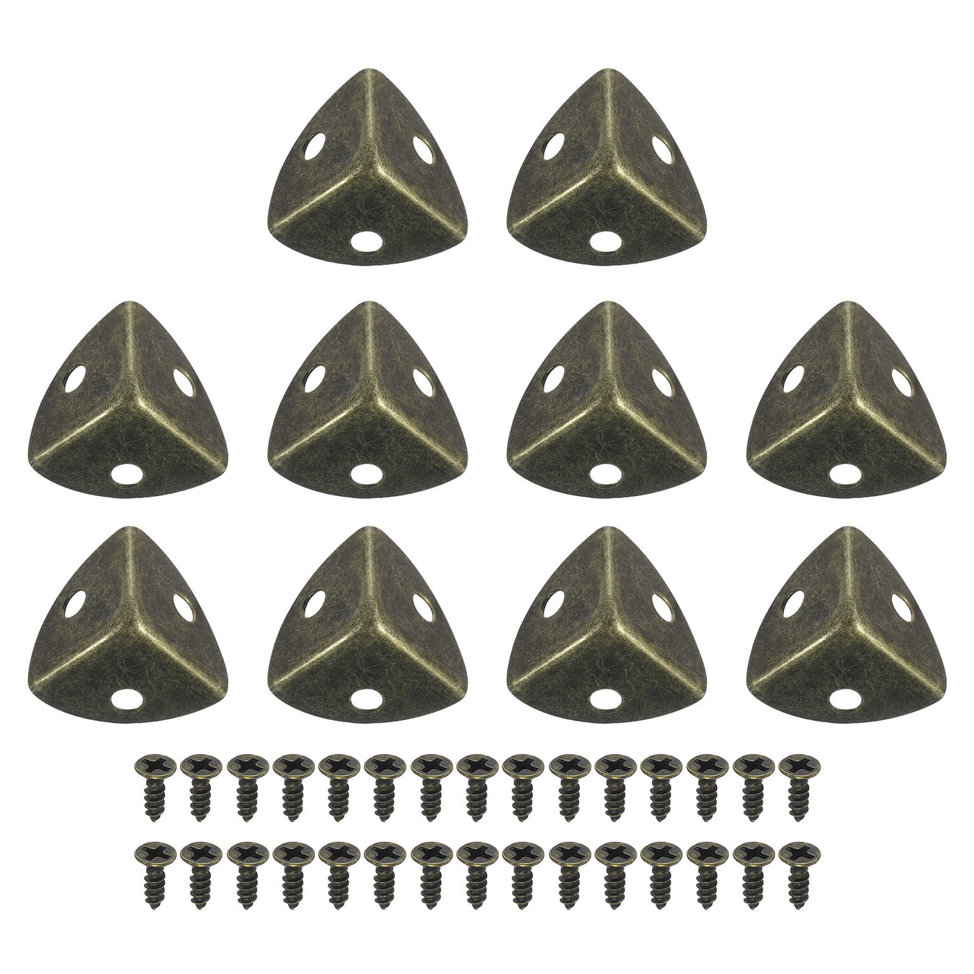 uxcell Uxcell 30 Pcs Metal Corner Protectors 1.18"x0.79" Corner Decorative, Bronze