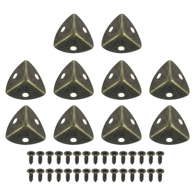 Harfington Uxcell 30 Pcs Metal Corner Protectors 1.18"x0.79" Corner Decorative, Bronze