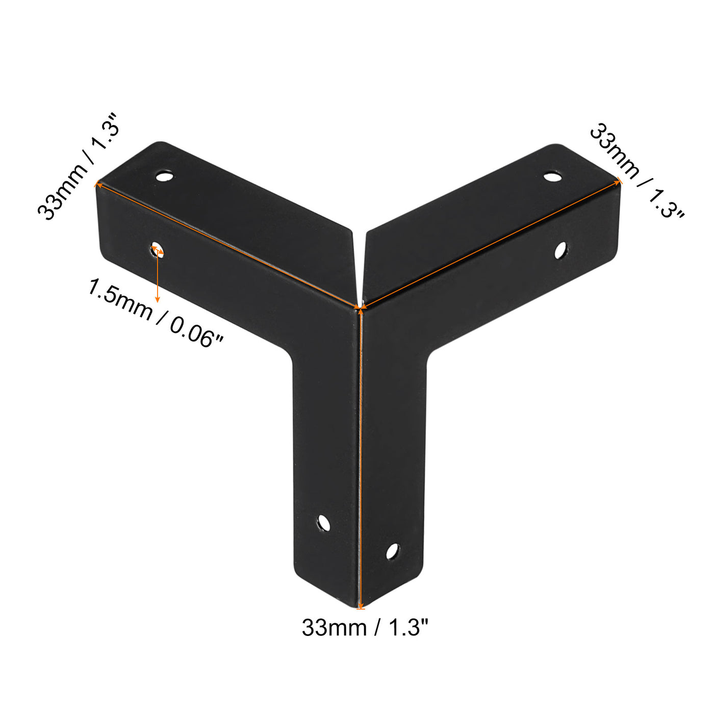 uxcell Uxcell Metal Box Corner Protectors Edge Guard Protector 33 x 33 x 33mm Black 16pack