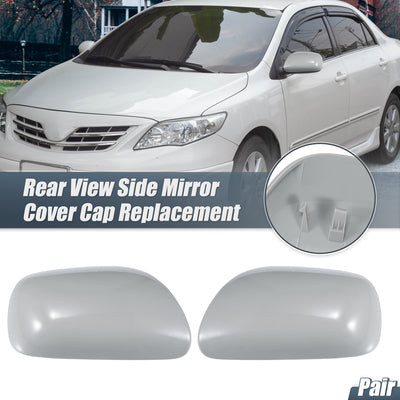 Harfington Pair Car Rear View Driver Passenger Side Mirror Cover Cap Replacement Gray for Toyota Corolla 2007-2010 Mirror Guard Covers Exterior Decoration Trims