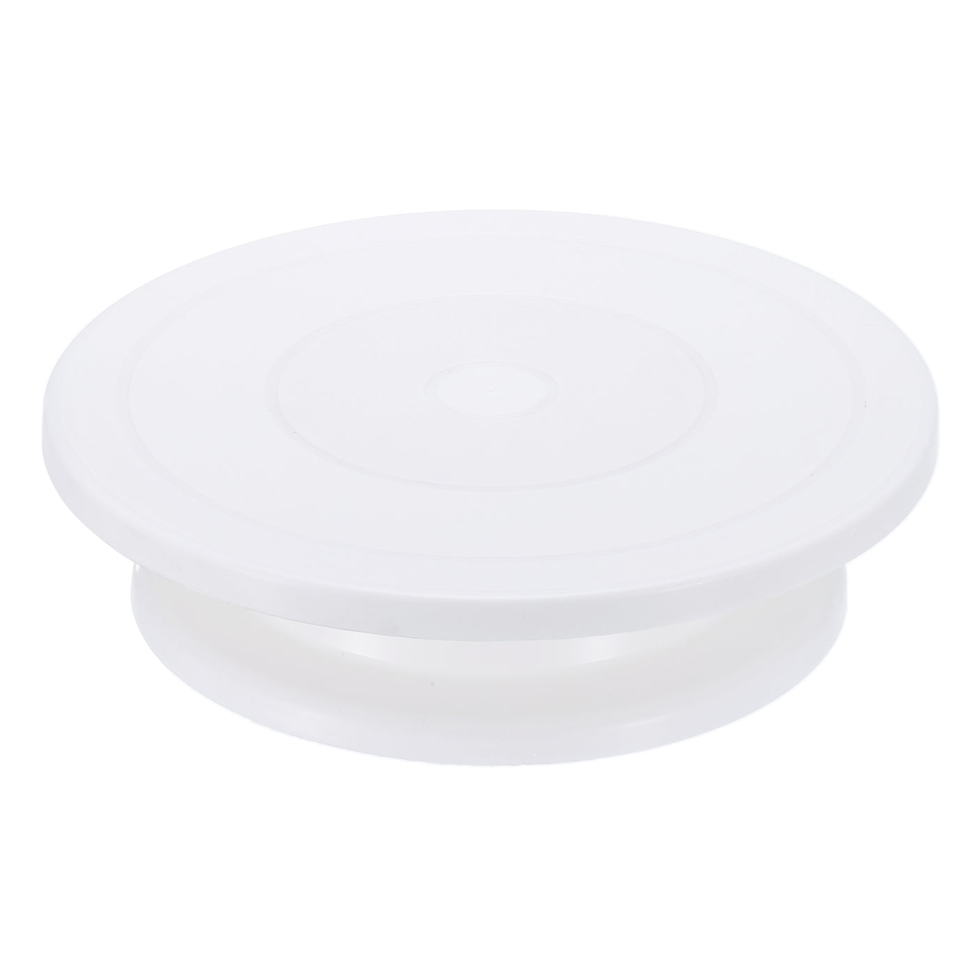 Harfington Cake Rotating Turntable 10.8 Inch White Piping Turntable Stand Plastic Revolving Cake Tools for Cupcakes Board Bread Tray - 1 Pcs