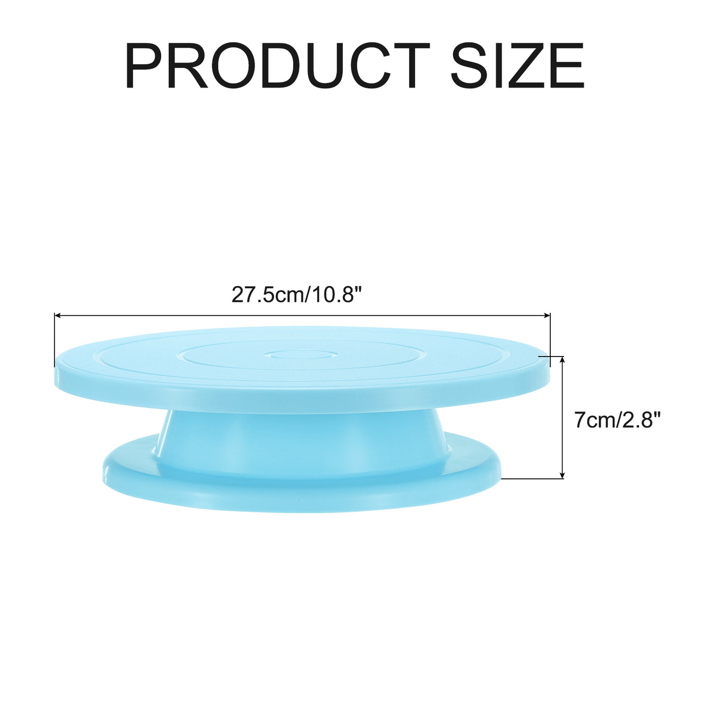 Harfington Cake Rotating Turntable 10.8 Inch Blue Piping Turntable Stand Plastic Revolving Cake Tools for Cupcakes Board Bread Tray - 1 Pcs