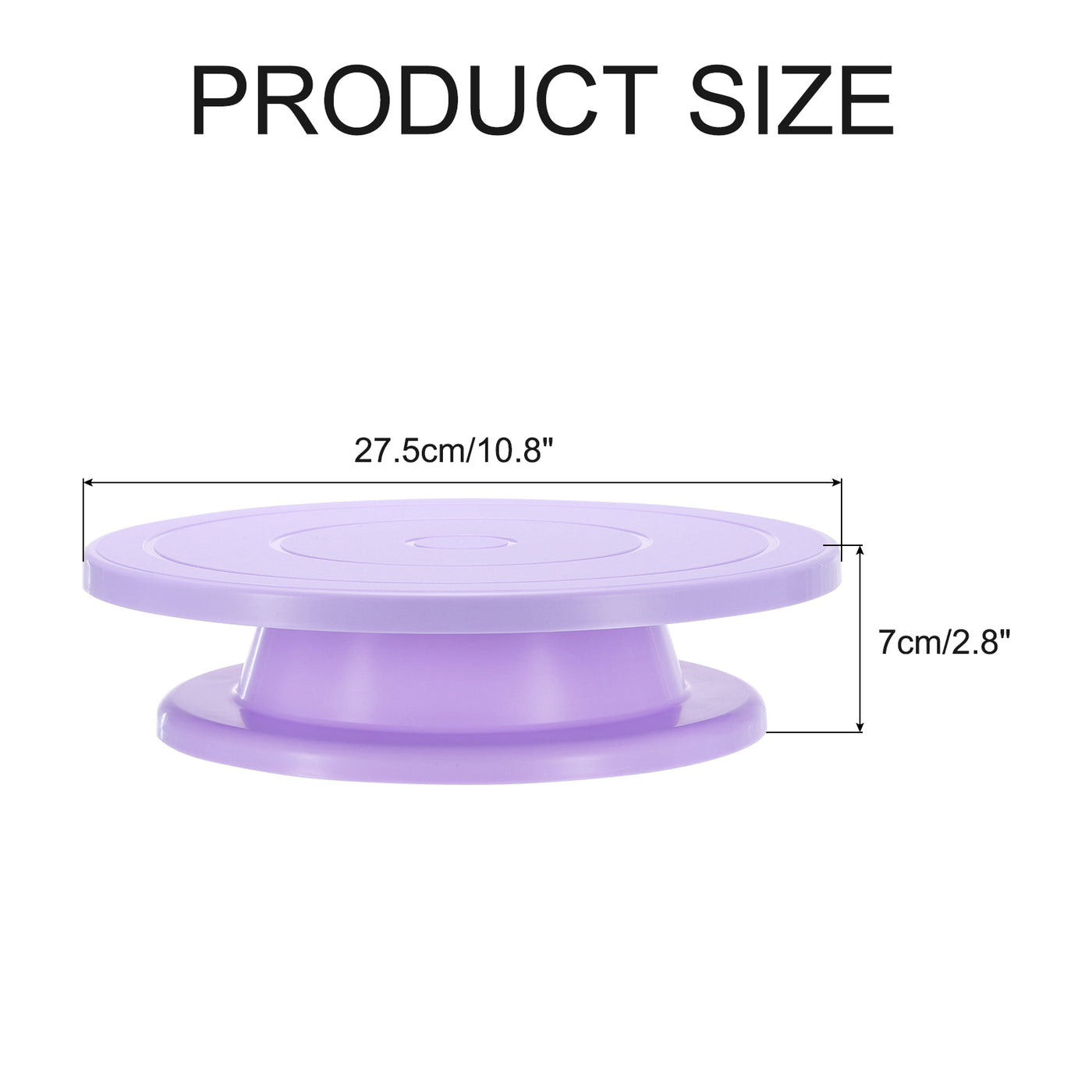 Harfington Cake Rotating Turntable 10.8 Inch Purple Piping Turntable Stand Plastic Revolving Cake Tools for Cupcakes Board Bread Tray - 1 Pcs