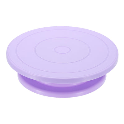 Harfington Cake Rotating Turntable 10.8 Inch Purple Piping Turntable Stand Plastic Revolving Cake Tools for Cupcakes Board Bread Tray - 1 Pcs