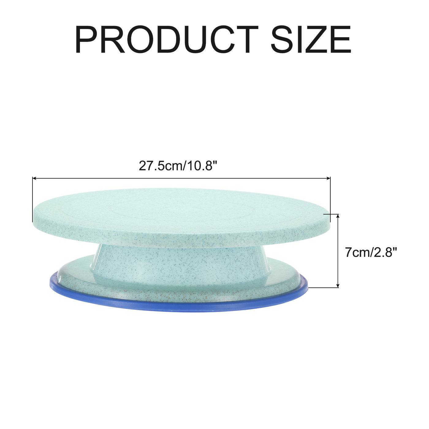 Harfington Cake Rotating Turntable 10.8 Inch Light Green Piping Turntable Stand Wheat Straw Plastic Cake Tools for Cupcakes Bread Tray - 1 Pcs