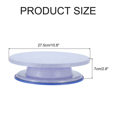 Harfington Cake Rotating Turntable 10.8 Inch Light Purple Piping Turntable Stand Wheat Straw Plastic Tools for Cupcakes Bread Tray - 1 Pcs