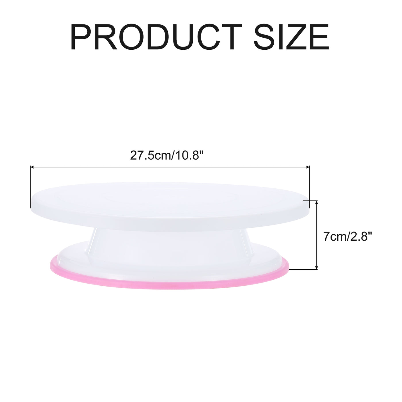 Harfington Cake Rotating Turntable 10.8 Inch Milky White Piping Turntable Stand Wheat Straw Plastic Tools for Cupcakes Bread Tray - 1 Pcs