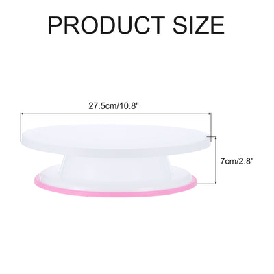 Harfington Cake Rotating Turntable 10.8 Inch Milky White Piping Turntable Stand Wheat Straw Plastic Tools for Cupcakes Bread Tray - 1 Pcs