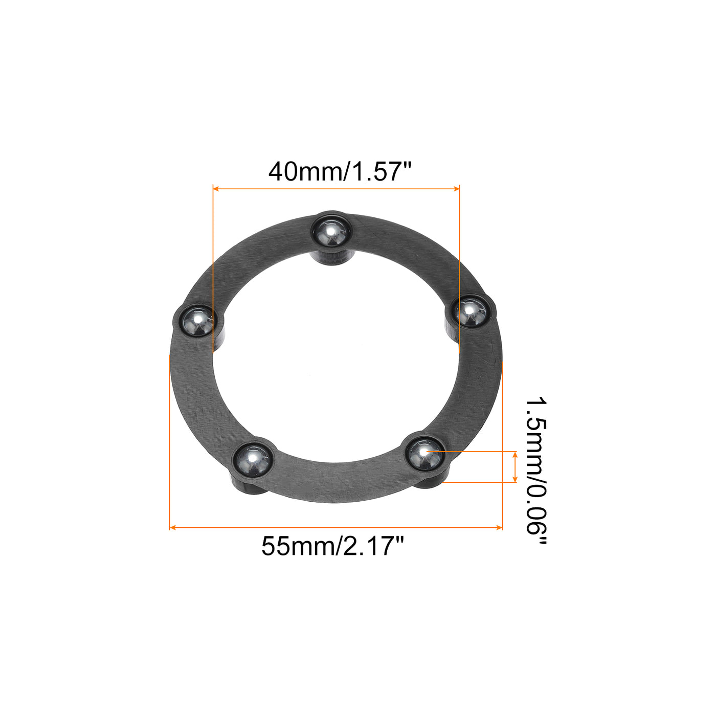 Harfington 2" Rotating Swivel Stand with Steel Ball Lazy Susan 0.06x1.57" Black 4Pcs