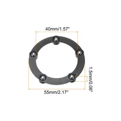 Harfington 2" Rotating Swivel Stand with Steel Ball Lazy Susan 0.06x1.57" Black 6Pcs