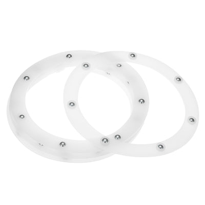 Harfington 7" Rotating Swivel Stand with Steel Ball Lazy Susan 0.06x4.97" White 4Pcs