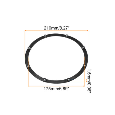 Harfington 8-Zoll-Drehbare Drehscheibe mit Kugellagern aus Stahl, Annulare Lazy Susan-Basis-Drehteller für Kücheneckschränke, Annulare 0,06x6,89 Zoll, Schwarz, Packung mit 6 Stück