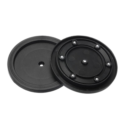 Harfington 3.5" Rotating Swivel Stand Steel Ball Lazy Susan 0.51" Black Rubber Ring 2Pcs