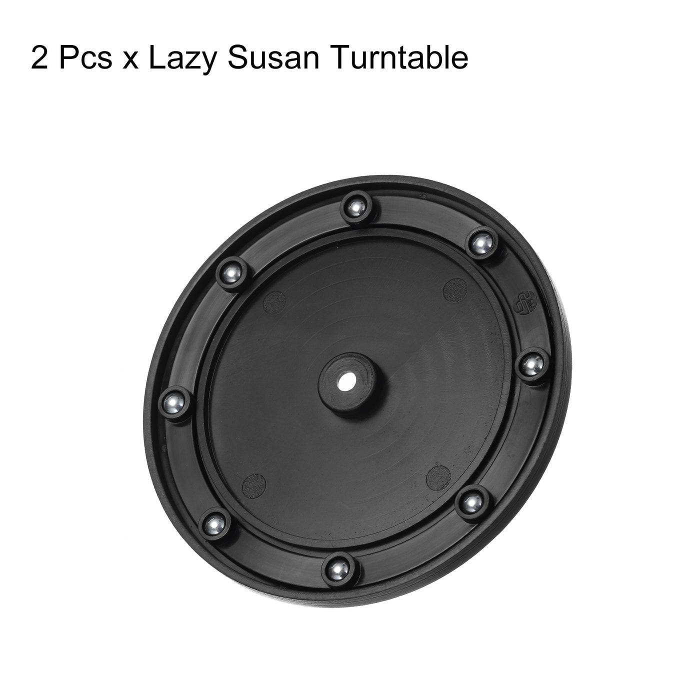 Harfington 4.1" Rotating Swivel Stand Steel Ball Lazy Susan 0.39" Black Rubber Ring 2Pcs