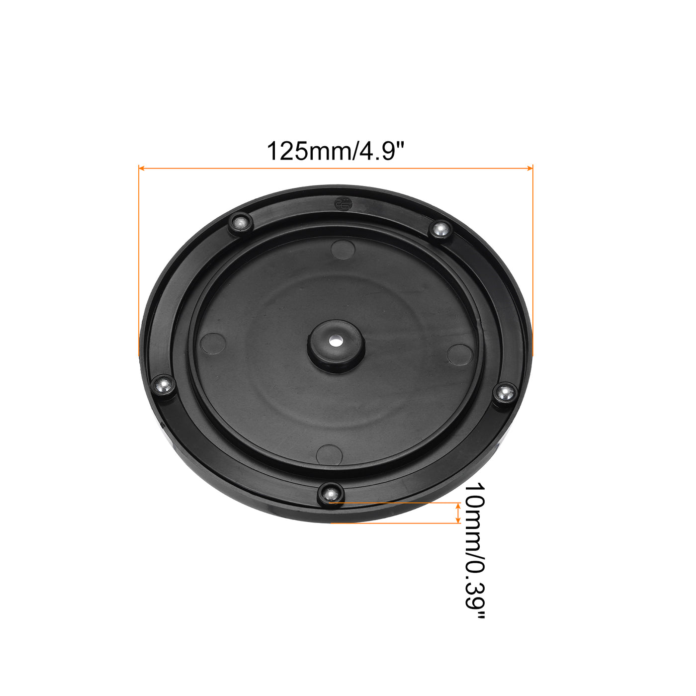 Harfington 4.9" Rotating Swivel Stand Steel Ball Lazy Susan 0.39" Black Rubber Ring 2Pcs