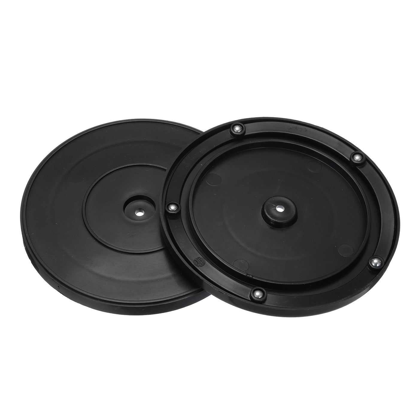 Harfington 4.9" Rotating Swivel Stand Steel Ball Lazy Susan 0.39" Black Rubber Ring 2Pcs