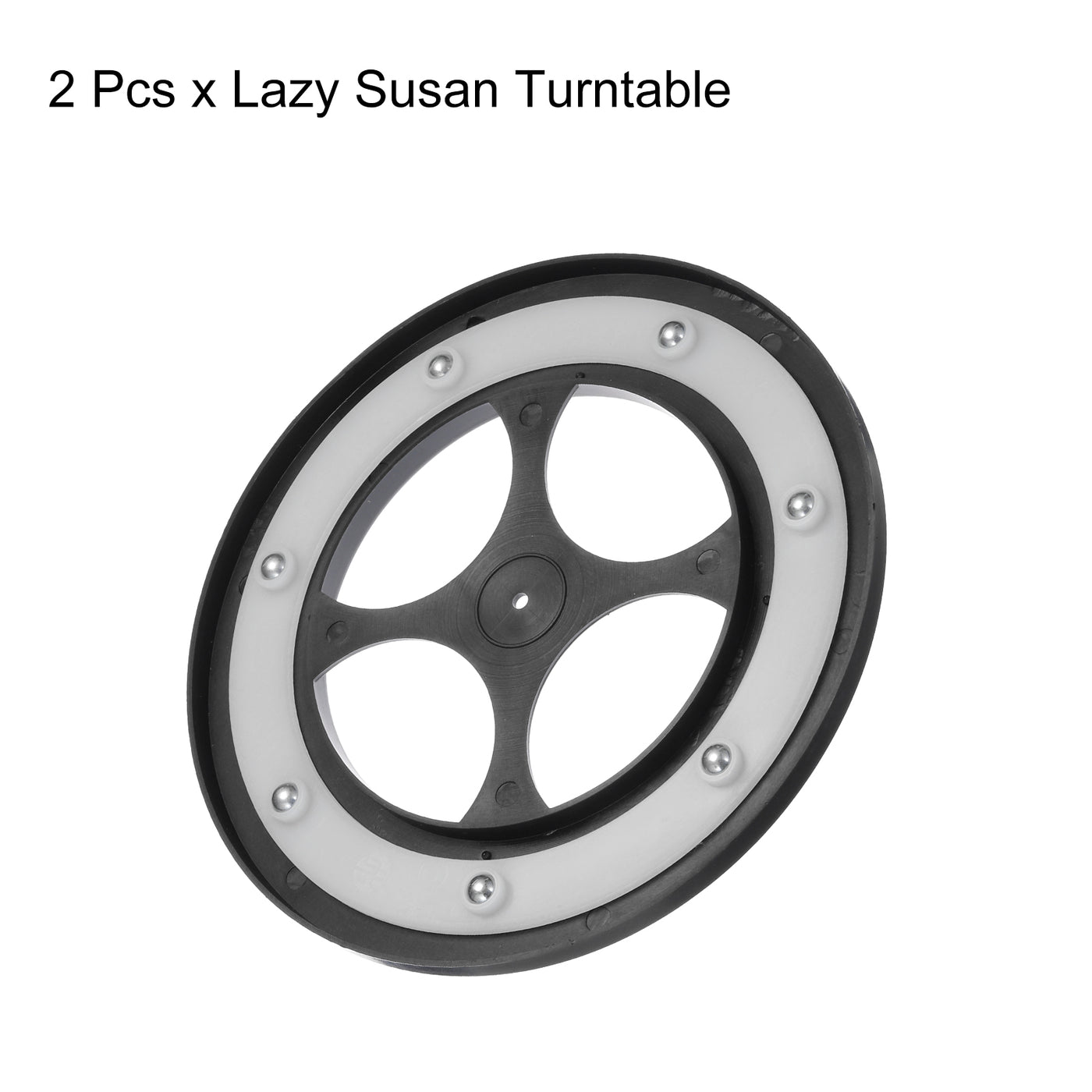 Harfington 6.9" Rotating Swivel Stand Steel Ball Lazy Susan 0.47" White Rubber Ring 2Pcs