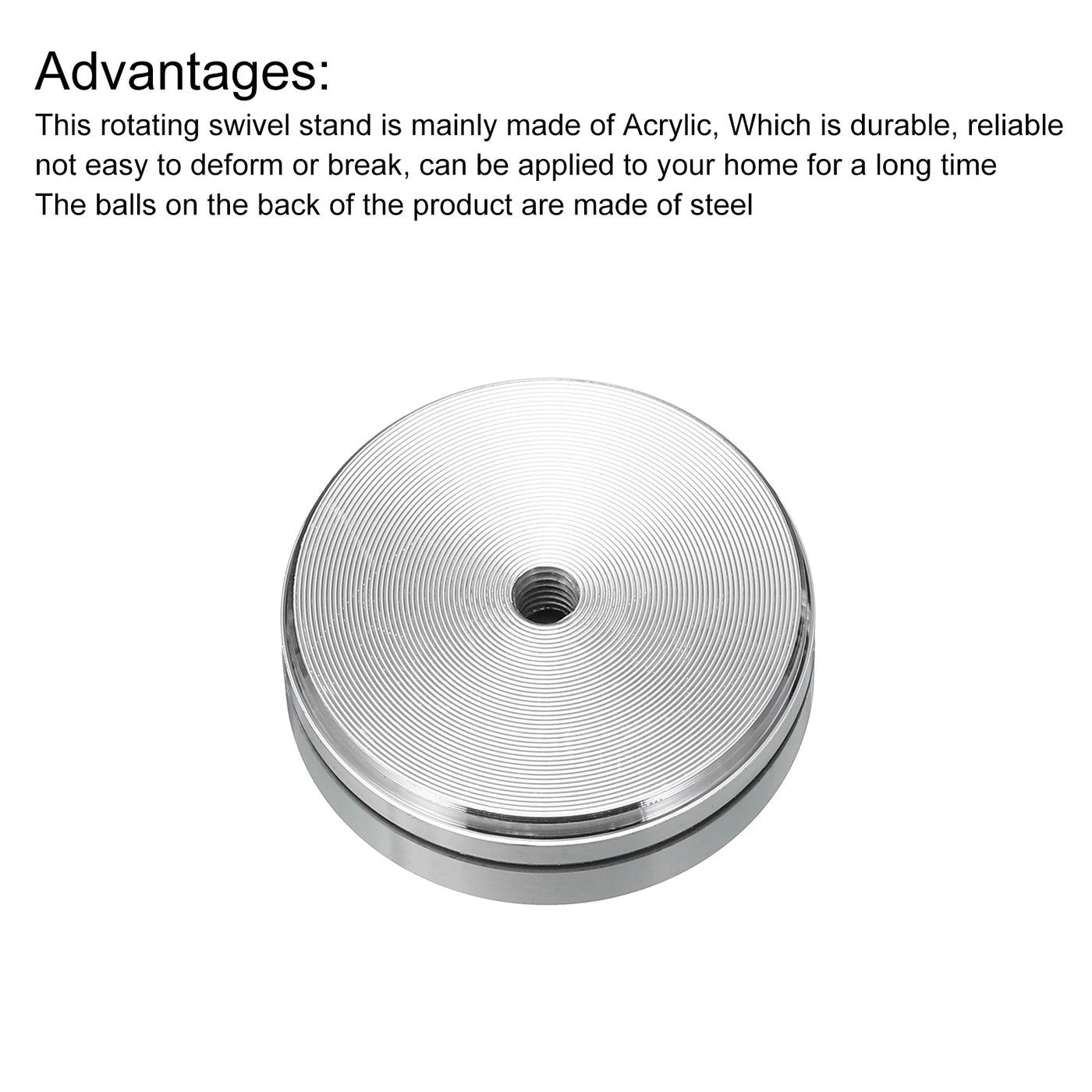 Harfington 1.5" Rotating Swivel Stand with Steel Ball Lazy Susan M5 One Screw Hole 0.47"