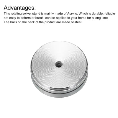 Harfington 1.5" Rotating Swivel Stand with Steel Ball Lazy Susan M5 One Screw Hole 0.47"