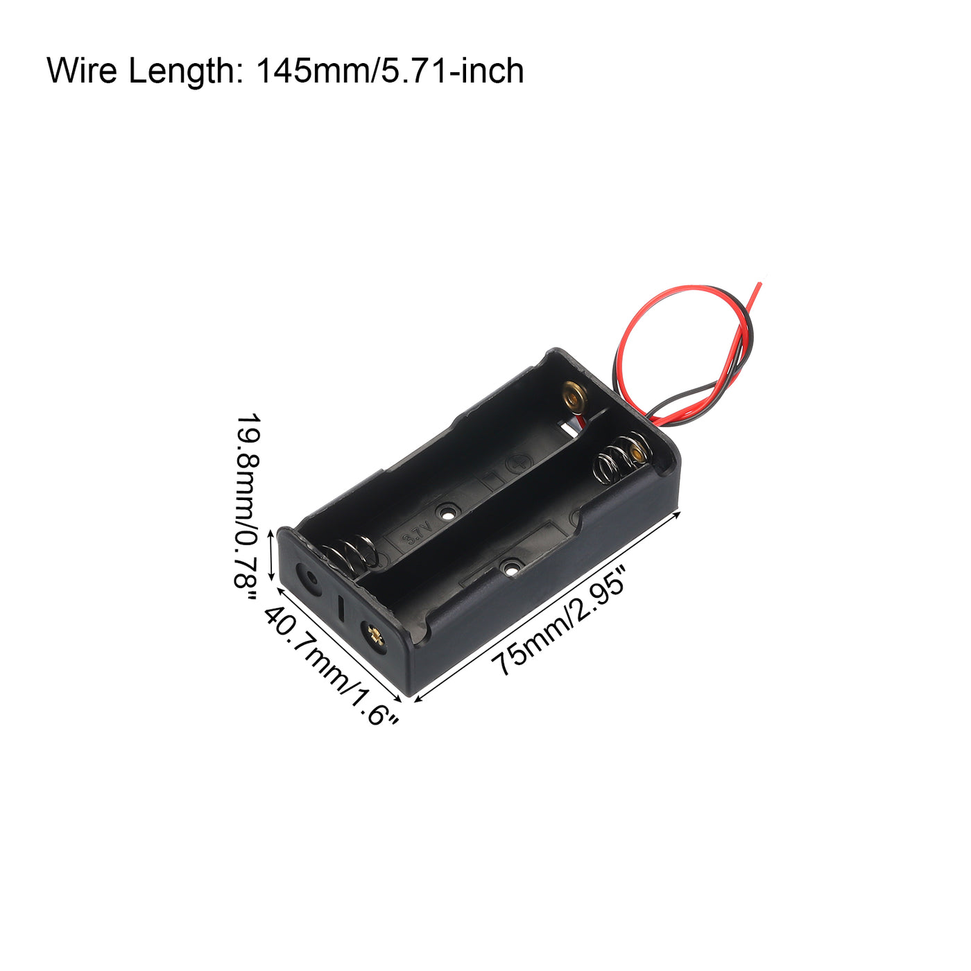 Harfington Battery Holder Box, 2 Slots 5.71" Wire Lead for Batteries 4Pcs