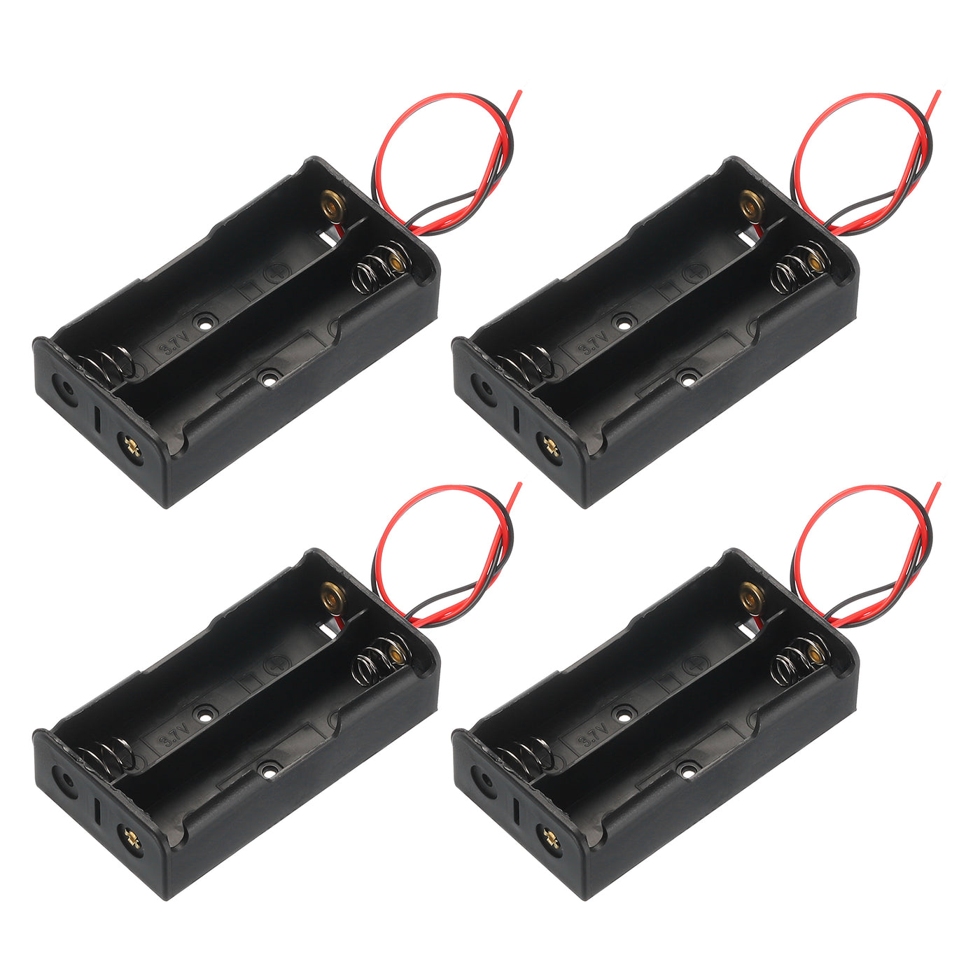 Harfington Battery Holder Box, 2 Slots 5.71" Wire Lead for Batteries 4Pcs