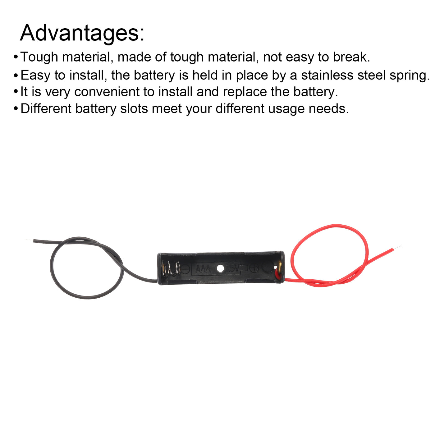 Harfington Battery Holder Box 1 x AAA, 1 Slots 5.51" Wire Lead for AAA-Batteries 20Pcs