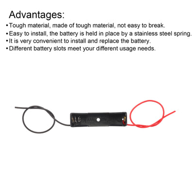 Harfington Battery Holder Box 1 x AAA, 1 Slots 5.51" Wire Lead for AAA-Batteries 20Pcs