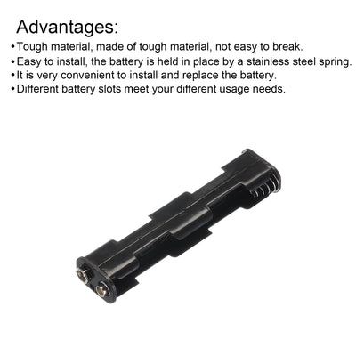 Harfington Battery Holder Box 4 x AA, 4 Slots with ON/OFF Switch with 9V Buckle for AA-Batteries Holder Box Container, 4Pcs