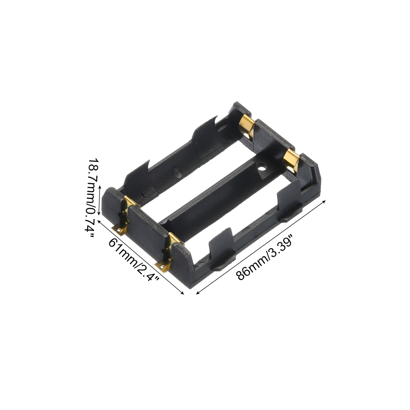 Harfington Battery Holder Box, 2 Slots with ON/OFF Switch with 2 Sections Patch for Batteries Holder Box Container, 4Pcs