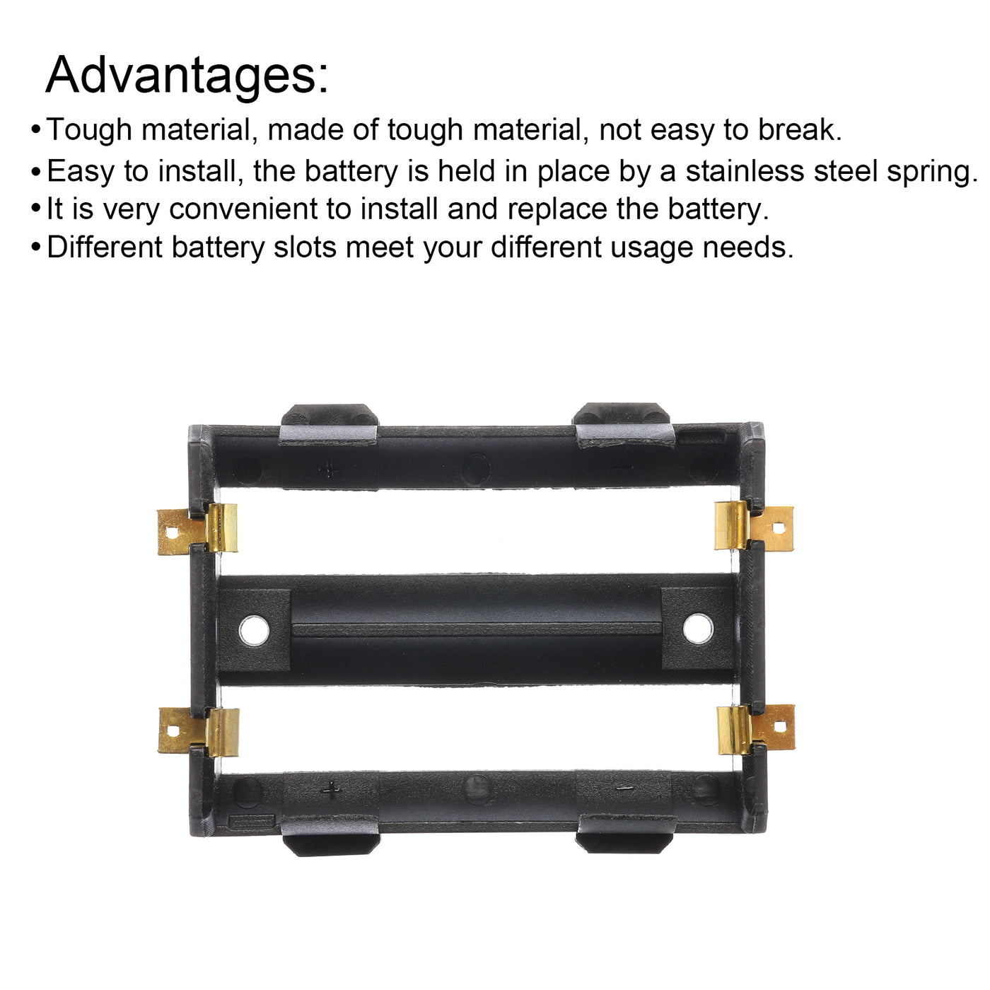 Harfington Battery Holder Box, 2 Slots with ON/OFF Switch with 2 Sections Patch for Batteries Holder Box Container, 4Pcs