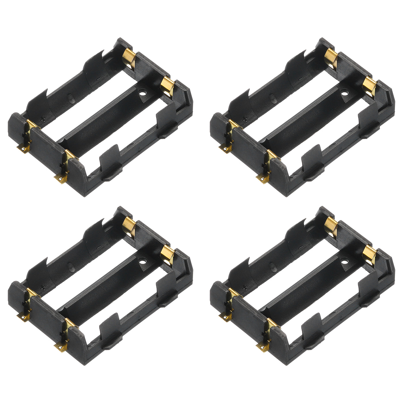 Harfington Battery Holder Box, 2 Slots with ON/OFF Switch with 2 Sections Patch for Batteries Holder Box Container, 4Pcs